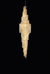 Длинная спиральная люстра из золотистого декорированного стекла - msr/239