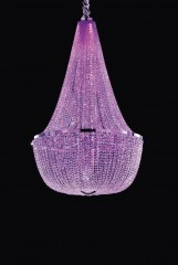 Объемная люстра из сиреневых хрустальных бус - msr/145