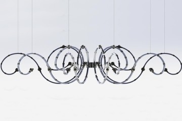 Современная светодиодная люстра из серебристого металла - msr/460