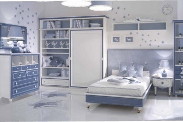 Синяя детская со шкафом-купе - ebb/114