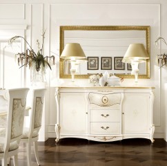 Буфет цвета слоновой кости с росписью и позолотой - gri/075