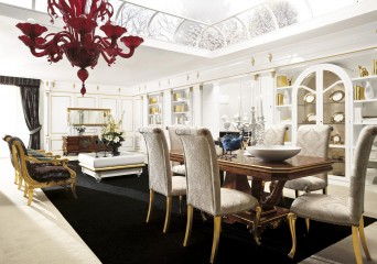 Белая классическая столовая с зоной отдыха - gri/121