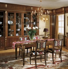 Классическая столовая из массива со встроенными шкафами - gri/129