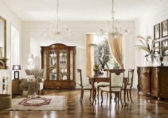 Компактная столовая из массива с раздвижным столом - gri/068