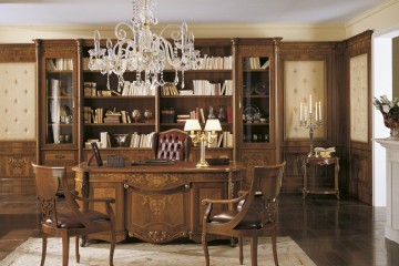 Кабинет в классическом стиле из массива с интарсией - gri/150