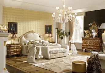 Классическая спальня в белых и коричневых тонах - gri/062