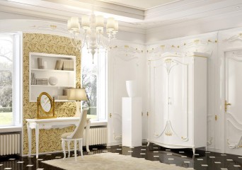 Комплект для классической спальни в белых и золотых тонах - gri/120