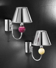 Хромированное бра с коническим абажуром и бусиной - gab/089