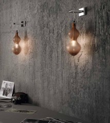 Бра с фигурным плафоном из выдувного стекла коричневого цвета - gab/184