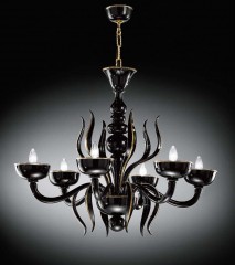Черная глянцевая люстра с 6 огоньками - gab/051