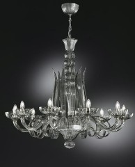 Люстра из прозрачного хрусталя с рифленой поверхностью - gab/083