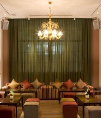 Желтая люстра из рифленого стекла - gab/025