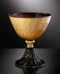 Ваза-чаша из желтого и черного стекла - gab/047