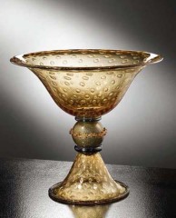 Ваза-креманка на конической ножке из рифленого стекла - gab/004