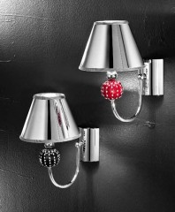 Бра из хрома с пятнистой бусиной на ножке - gab/090