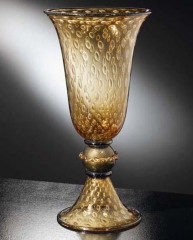 Вытянутая ваза в форме бокала из стекла янтарного цвета - gab/005