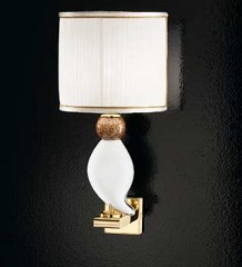 Бра с белым драпированным абажуром в форме цилиндра - gab/057