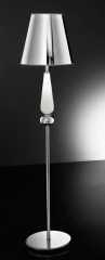 Хромированный торшер с коническим абажуром и декором на ножке - gab/091