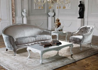 Серебристо-серая гостиная в стиле ар деко - mon/458