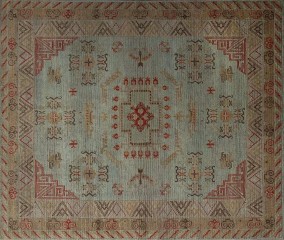 Шерстяной ворсовый ковер с туркменскими узорами - moh/206