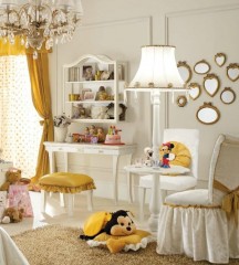 Белоснежный письменный стол на высоких изогнутых ножках - pm4/082