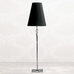 Черный торшер на хромированной ножке с хрустальным шаром - gkn/124