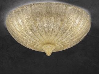 Люстра из декорированного стекла цвета шампанского в форме полусферы - gls/324