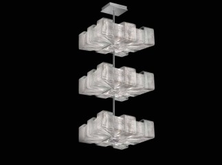 Вертикальная люстра с 3 квадратными плафонами из муранского стекла - gls/443