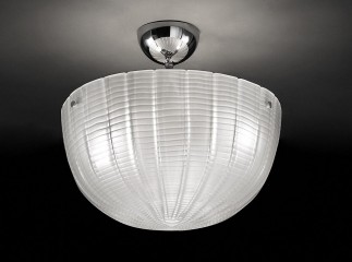 Круглая подвесная люстра из матового белого стекла с геометрическим орнаментом - gls/452