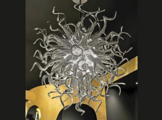 Подвесная люстра из зеркальных спиральных элементов - gls/523