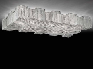 Оригинальная люстра с плафоном из рифленого муранского стекла - gls/437