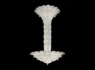Большая вертикальная фигурная люстра из резного венецианского стекла - gls/300