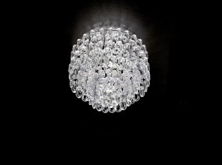 Оригинальная круглая люстра из прозрачных стеклянных фигурных элементов - gls/086