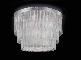 Круглая каскадная люстра из пластин рельефного муранского стекла - gls/035