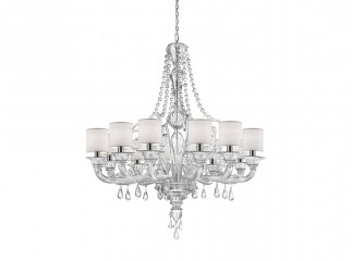 Фигурная люстра из прозрачного венецианского стекла с длинными бусами и подвесками - gls/277