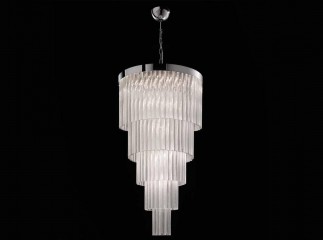 Каскадная люстра из стеклянных подвесок на серебристом каркасе - gls/121
