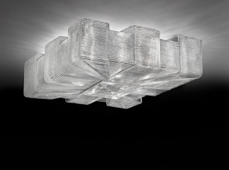 Компактная квадратная люстра из декорированного муранского стекла - gls/438