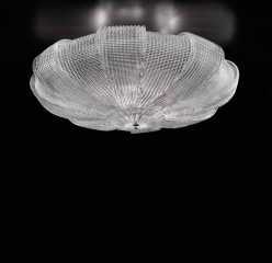 Светлая люстра из стеклянных лепестков с рельефом - gls/014