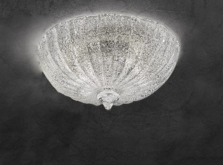 Люстра в форме полусферы из декорированного прозрачного венецианского стекла - gls/323