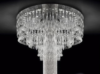 Эксклюзивная стеклянная люстра с шарами и спиралями - gls/063