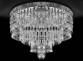 Люстра из муранского стекла с шарами и фигурными подвесками - gls/069