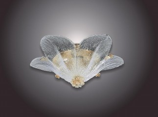 Люстра в форме цветка из декорированного муранского стекла на позолоченном каркасе - gls/299