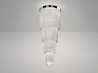 Каскадная люстра из стеклянных подвесок с витым орнаментом - gls/116