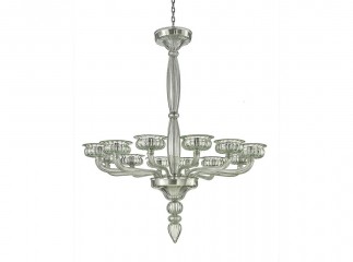 Лаконичная люстра из прозрачного венецианского стекла с 12 круглыми розетками - gls/226