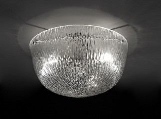 Современная люстра в форме чаши из прозрачного декорированного стекла - gls/449