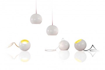 Люстра с белым круглым плафоном с внутренней позолотой - gns/048