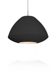 Круглая черная люстра со светлым внутренним покрытием - gns/053