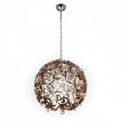 Люстра с шарообразным плафоном из металлических завитков со стразами - mml/217