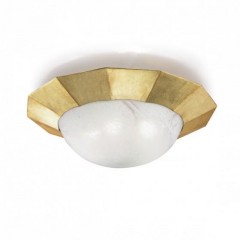 Потолочный светильник с белым плафоном в позолоченной окантовке - mml/156