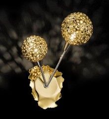 Позолоченное двойное бра с перфорированными шарами - mml/241